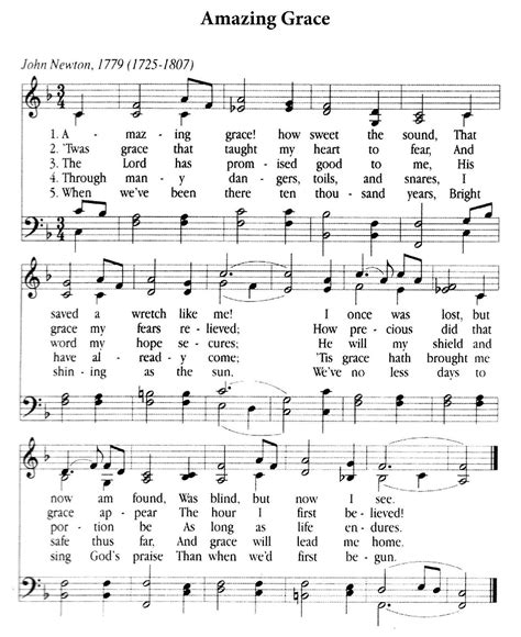 Amazing Grace Sheet Music Free Printable - Printable Word Searches