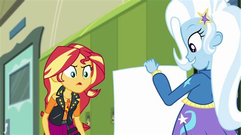 Image - Sunset Shimmer looking at Trixie's poster EGFF.png | My Little ...