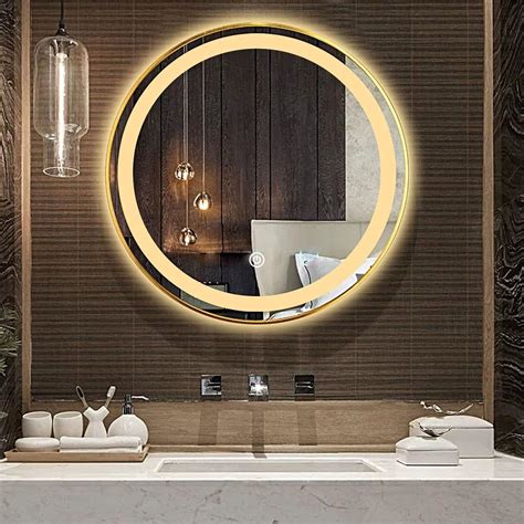 Amazon.com: BREZO Round LED Mirror, with Lights Front Lit Round Lighted ...