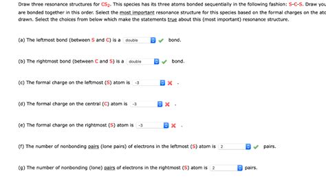 Solved Draw three resonance structures for CS2. This species | Chegg.com