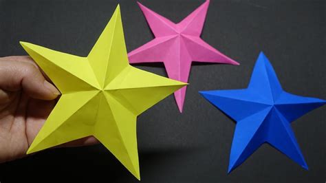 How to make a 3D paper star | Easy origami stars for beginners making ...