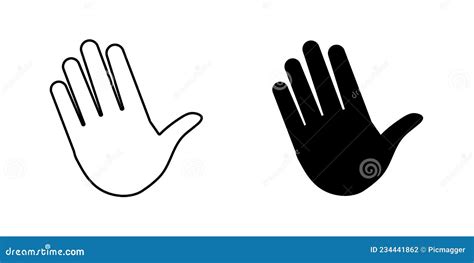 Human Palm Hand Vector Silhouette Stock Vector - Illustration of ...