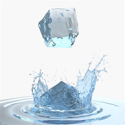 Ice cube water splash 3D - TurboSquid 1237076