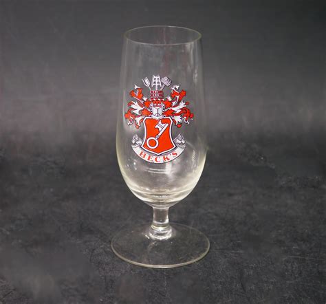 Becks Beer stemmed beer sampler | beer tasting glass. Etched-glass ...