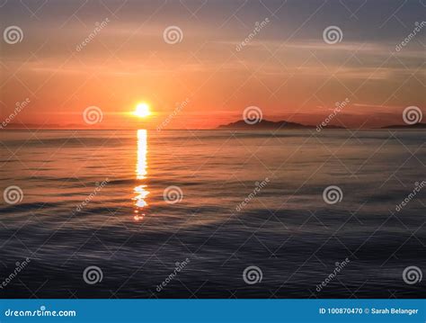 Sunset on the Ferry stock photo. Image of settingsun - 100870470