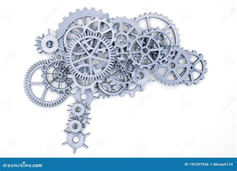 Human Brain From Gears On A White Background. Business Concept ...