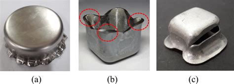 Common defect in deep drawing process. a Wrinkling, b earing and c ...