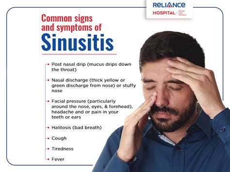 Common signs and symptoms of sinusitis