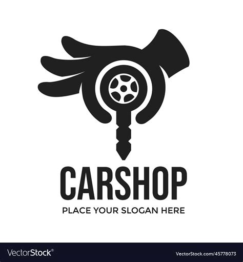 Car shop logo template this design use hand Vector Image