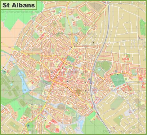 Detailed map of St Albans