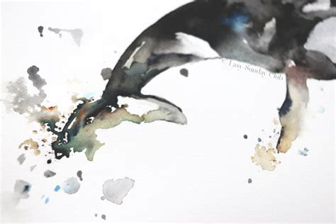 Orca (Killer) Whale Original Watercolor Painting – Easy Sunday Club