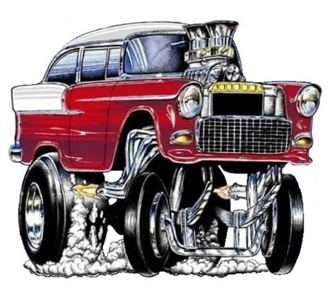 55 Chevy Gasser | Cool car drawings, Automotive artwork, Car cartoon