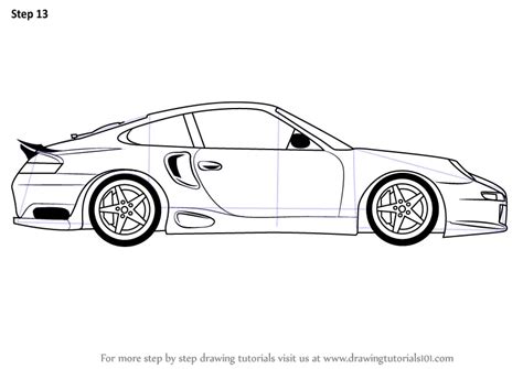 Learn How to Draw a Porsche Car Side View (Sports Cars) Step by Step ...