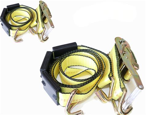 Buy DKG-304 Yellow Heavy Duty Double J Hook Wheel Strap with Ratchet ...