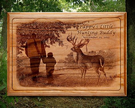 Laser engraved Picture Plaque on solid Wood