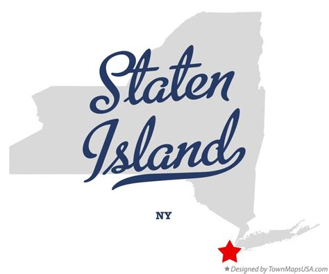 Map of Staten Island, NY, New York