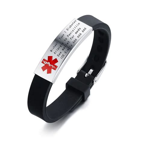 Vnox Engravable Medical Alert ID Bracelet DIABETES EPILEPSY ALZHEIMER'S ...