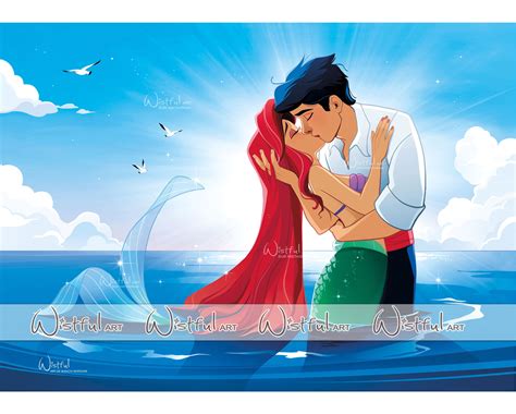 Ariel And Eric Kiss Drawing