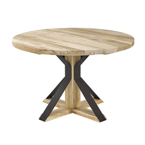 Hyde Solid Wood Top Metal Base Table | Handcrafted Round Table | Up to ...