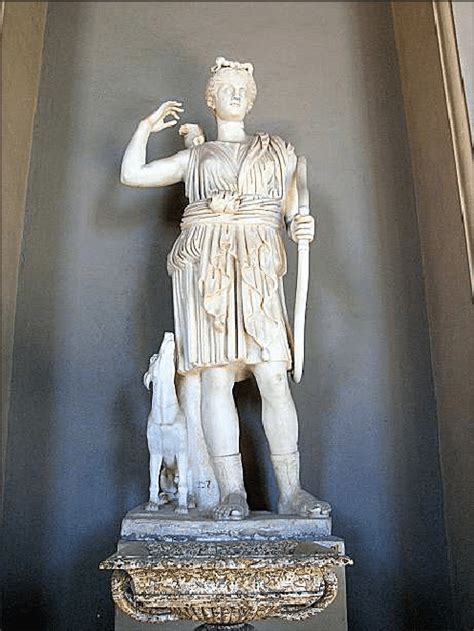 Statue of the Greek Goddess Artemis in the Vatican Museum showing her ...