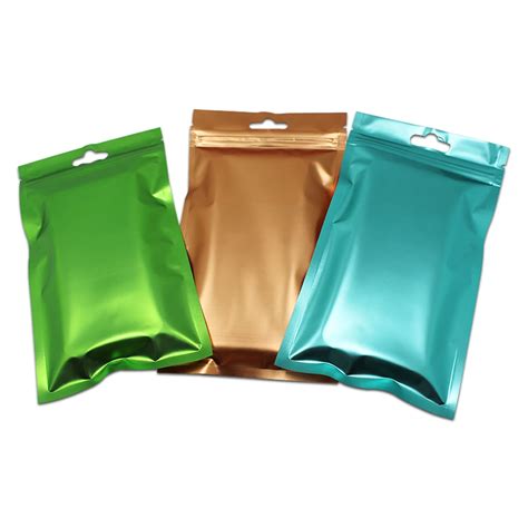 200Pcs Matte Clear Front Aluminum Foil Zipper Bag Mylar Pouch Hang Hole ...