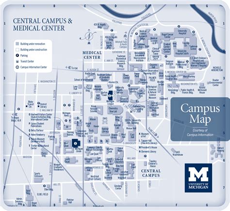 University Of Michigan CampUS Map Printable – Printable Map of The ...