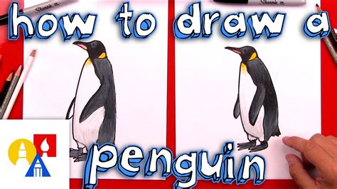 How To Draw A Realistic Emperor Penguin - YouTube