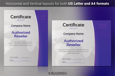 Reseller Certificate ~ Stationery Templates ~ Creative Market