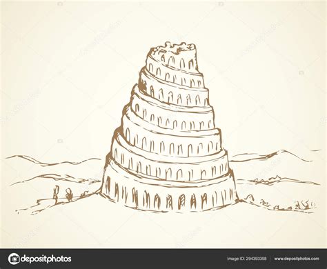 Tower of Babel. Vector drawing Stock Vector Image by ©Marinka #294393358