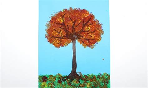 Fall Tree Painting with Bundled Q-Tips (with Free Template!) - The ...