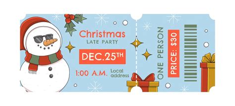 Free Vector | Hand drawn christmas party ticket template