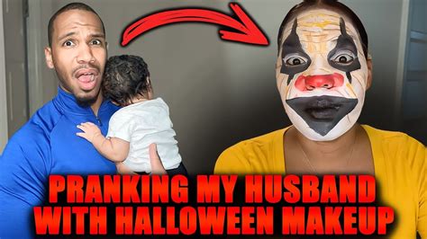 Wearing Halloween Makeup ALL DAY Prank on Husband! EMBARRASSING - YouTube