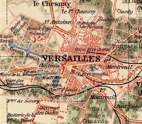 Vintage Versailles Map 1880s, Ephemera. | Versailles map, Versailles, Map