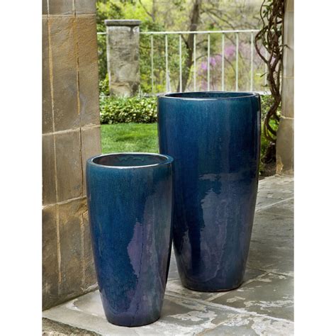 Rioja Extra Tall Ceramic Planters Blue | Kinsey Garden Decor