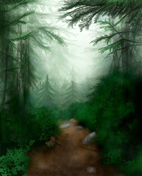 Foggy woods digital painting | Digital painting, Painting, Foggy