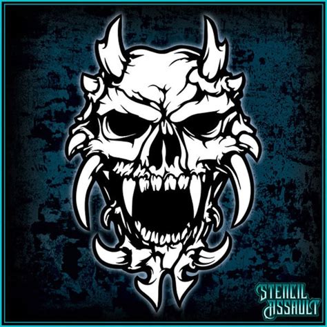 Skull 8 Airbrush Stencil Template | Etsy