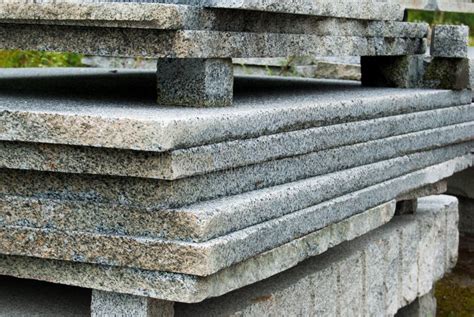 Raw Granite Slabs Partially Worked and Stacked Stock Image - Image of ...