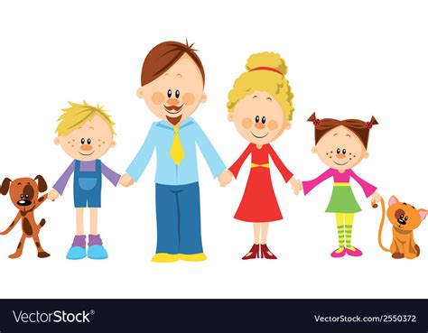 Family holding hands Royalty Free Vector Image