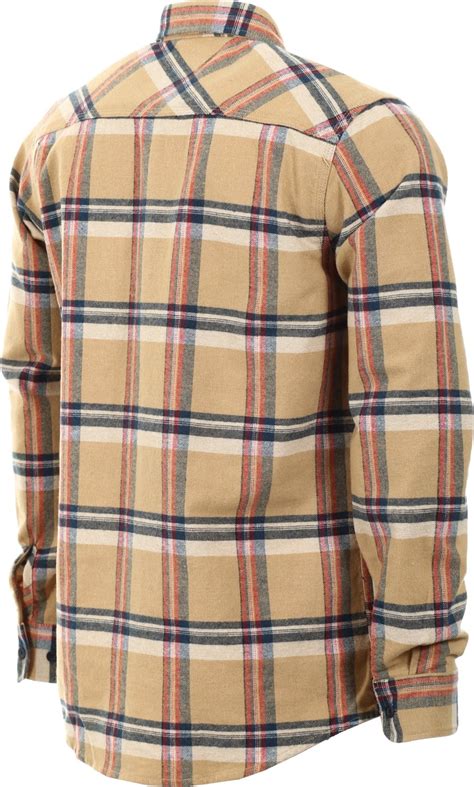 Brixton Bowery Flannel - tan plaid - Free Shipping