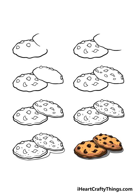 Cookie Drawing - How To Draw A Cookie Step By Step