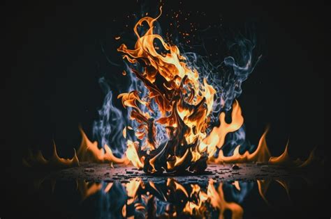 Premium Photo | Fire wallpaper realistic blazing flame Illustration ...