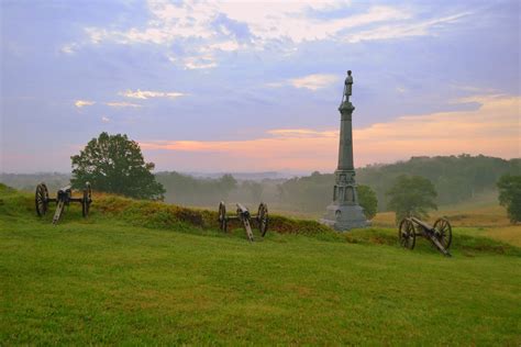 Dawn at the Gettysburg National Military Park today as the ...