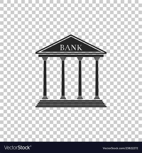 Bank building icon on transparent background Vector Image