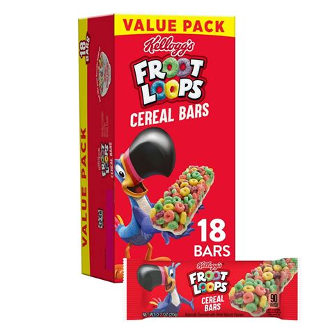 Kellogg's Froot Loops Breakfast Cereal Bars, Fruit Flavored, Fruit ...