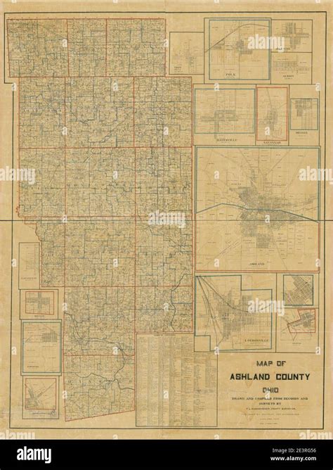 Map of Ashland County, Ohio Stock Photo - Alamy