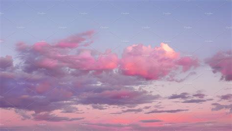 Magic pink sunset sky with clouds | Nature Stock Photos ~ Creative Market