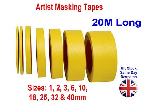 Artist Masking Tape Sizes 1 to 40mm Modelling Craft Tool Longer 20m | eBay