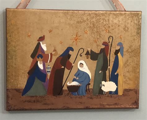 Nativity scene | Canvas painting, Nativity scene, Art