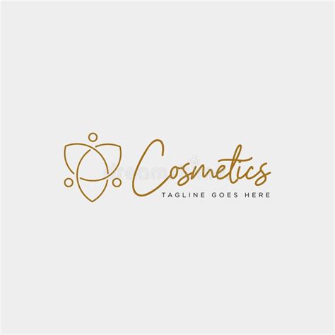 Beauty Cosmetic Line Art Logo Template Illustration Icon Element Stock ...