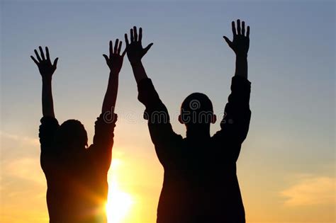 Praying people. Young couple hands up silhouette , #spon, #Young, # ...